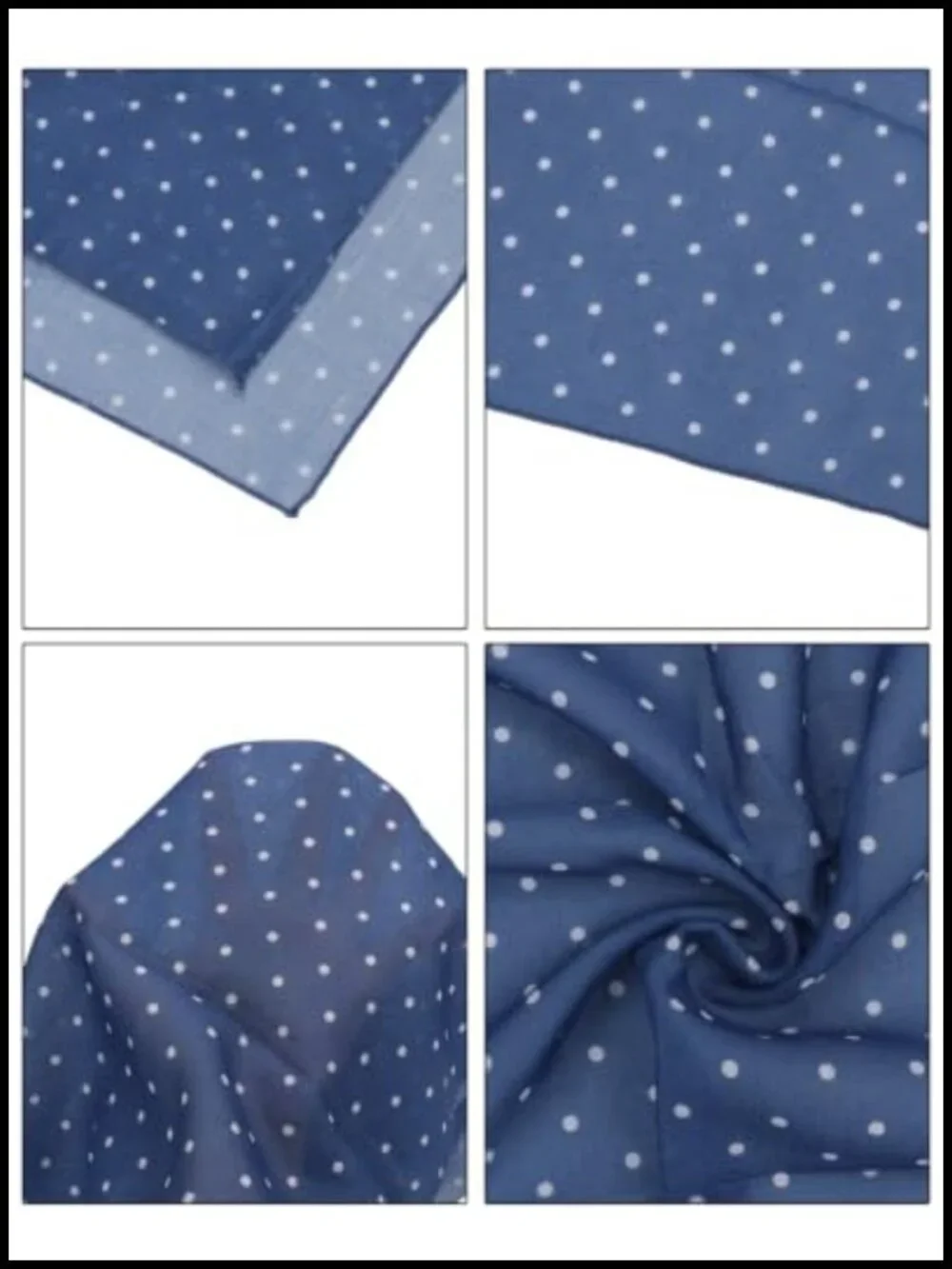 Polka Dot Square Scarf Women Neck Head Wrap Hair Accessory